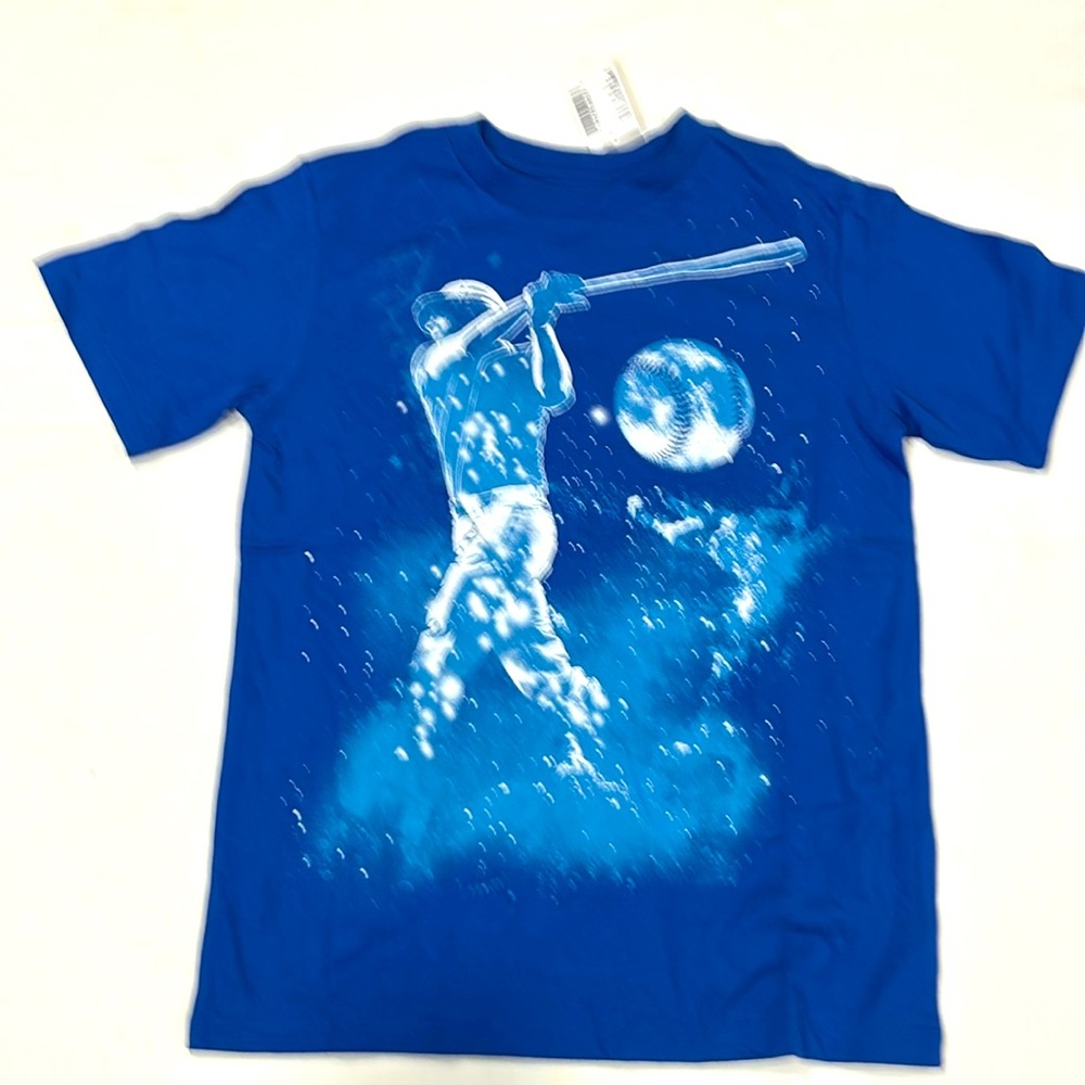 Blue baseball t shirt NWT Boys Small